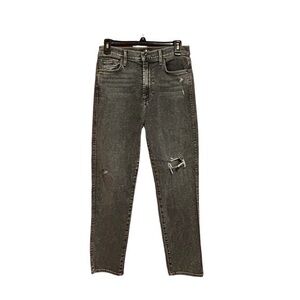 7 for All Mankind Womens High Waist Crop Straight Jeans‎ Stretch Gray Size 29